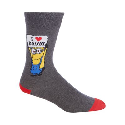 Despicable Me Grey 'I love Daddy' Minion socks